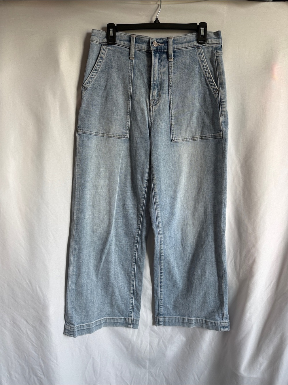 GAP Light Blue Wide Leg Jeans with Front Patch Pockets